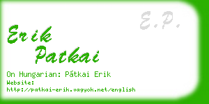 erik patkai business card
