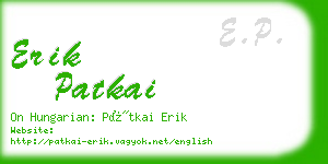 erik patkai business card